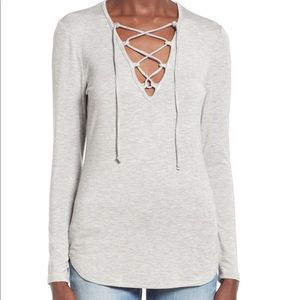 LEITH LACE UP TOP